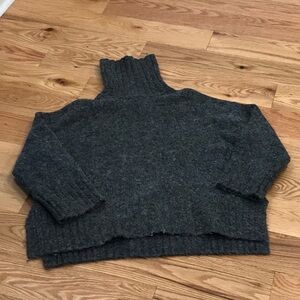 H&M turtleneck sweater, bulky and soft, charcoal gray